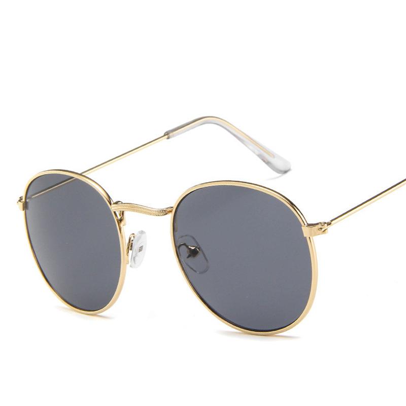 Luxury Vintage Round Sunglasses Women Designer Fashion Mirror UV400 Sun Glasses For Lady Eyewear Female Brand