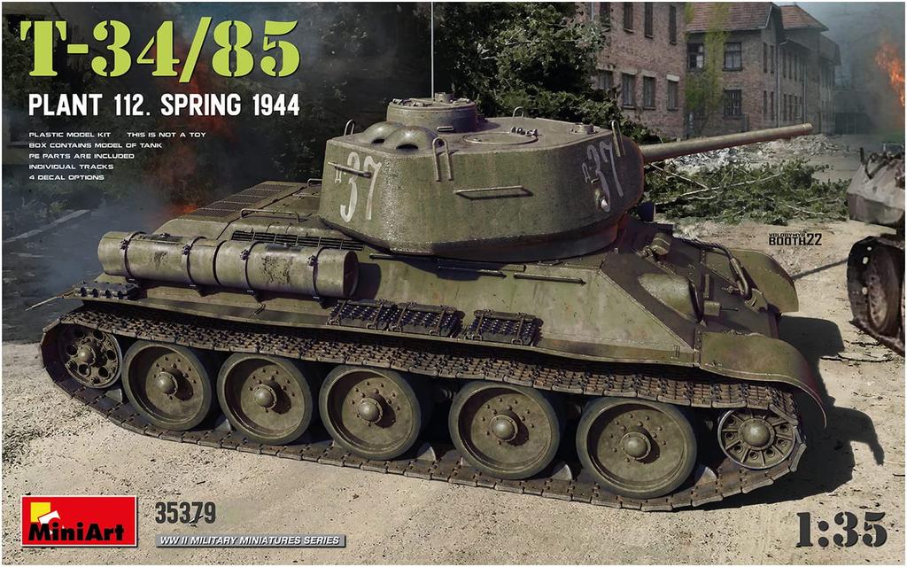 Miniart Scale Factory Spring 1944 Plastic Model Kit MA35379 1/35 T-34-85 No. 112,