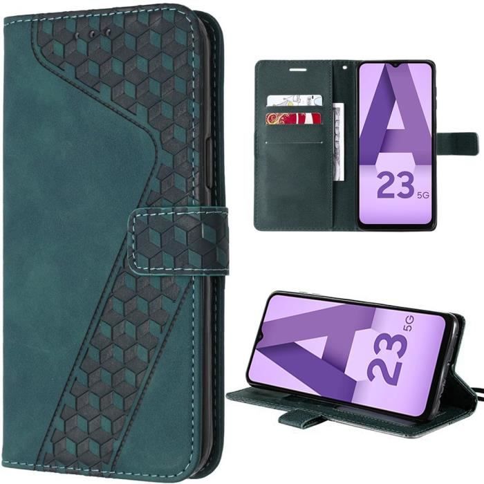 Coque de protection - booling - samsung galaxy a23 5g - vert nuit - antichoc - design de portefeuille