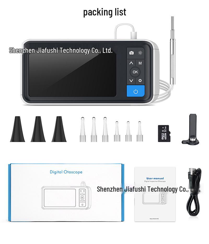 אוטוסקופ ויזואלי HD ואנדוסקופ להסרת שעוות אוזניים בגודל 4.5 אינץ'