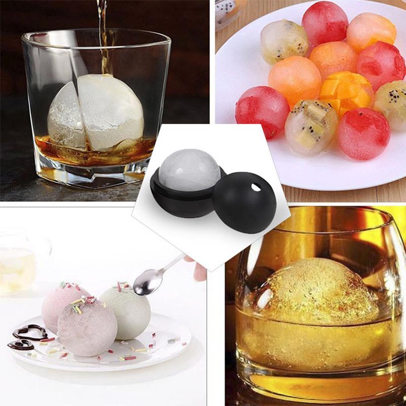 1pcs black Bar Tool Silicone Ice Hockey Mold DIY Round Ice Ball Maker Sphere Ice Cube Mold Party