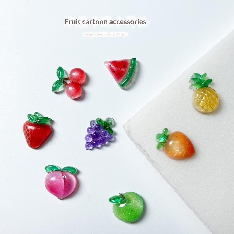 20Pcs Resin Fruit Nail Charms Jewelry Nail Art Decorations Parts Sweet 3D Mini Red Cherry Nail Art Accessories Diy Manicure Tool