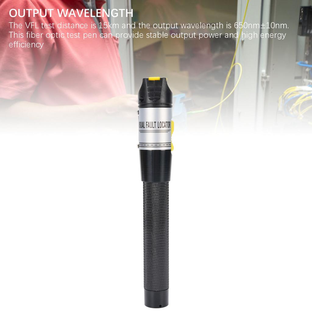 K-C15 Visual Fault Locator 15km 650nm Red Light for Fiber Optic Cable Break Detection with Universal 2.5mm Adapter