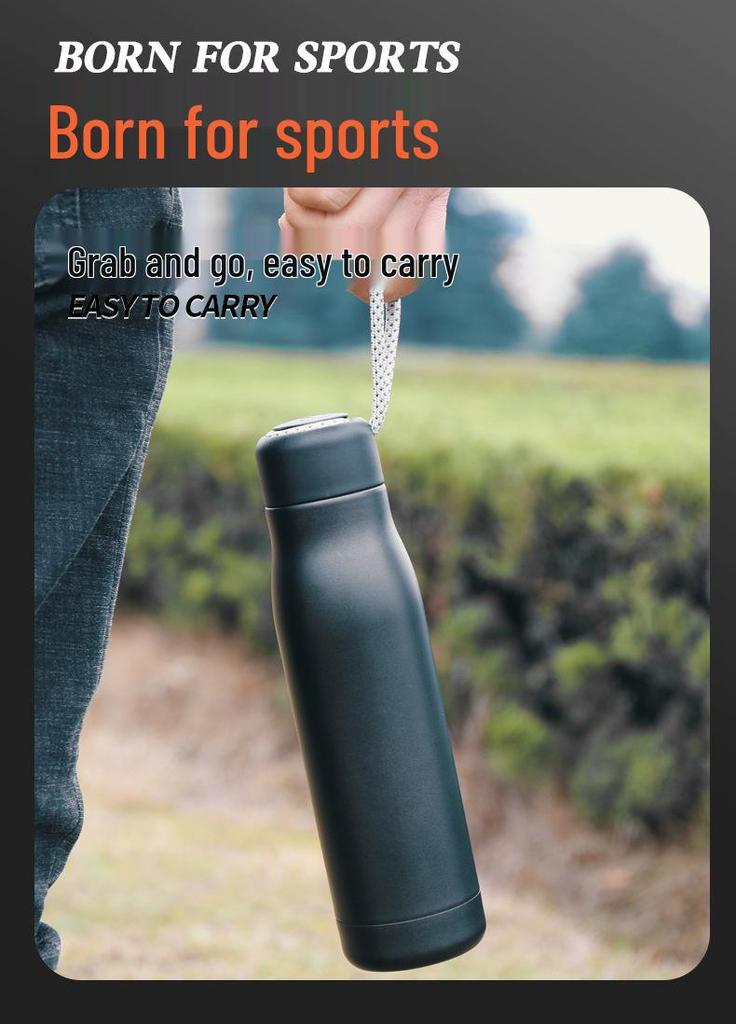 Large Capacity Stainless Steel Insulated Water Bottle - Unisex Portable Sports Thermos