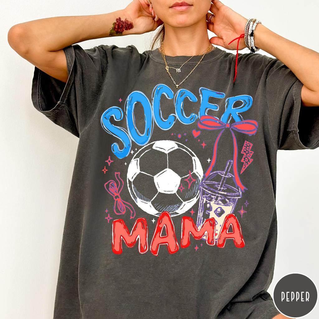 Soccer Mama T-Shirt, Gameday Doodle Soccer Tee, Trendy Women's Soccer Shirt, Sports Mom Shirt, Game Day Tee