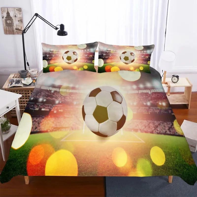 Men Bedclothes Sports Fotbal Bed Cover Sets Comfortable Soft with Soft Fabric Duvet Set Beding Sets Socer 172*218cm 20*230cm Bedsets Young Boys