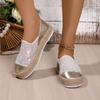 Mode Spleißen Pailletten Freizeitschuhe für Damen Slipper Mode Slip-on Mesh Sneakers Damenschuhe Große Größe 43 Damen Vulkanisierte Schuhe
