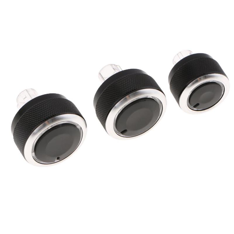 Black Plastic Air Conditioning Knob Replacement Set for Volkswagen AC Heater Control Easy Install