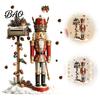 Christmas Atmosphere Wall Decals for Fridge Nutcracker Soldier Decal, Vintage Mailbox Snow Scene Self-Adhesive Party Background Decor Sticker,