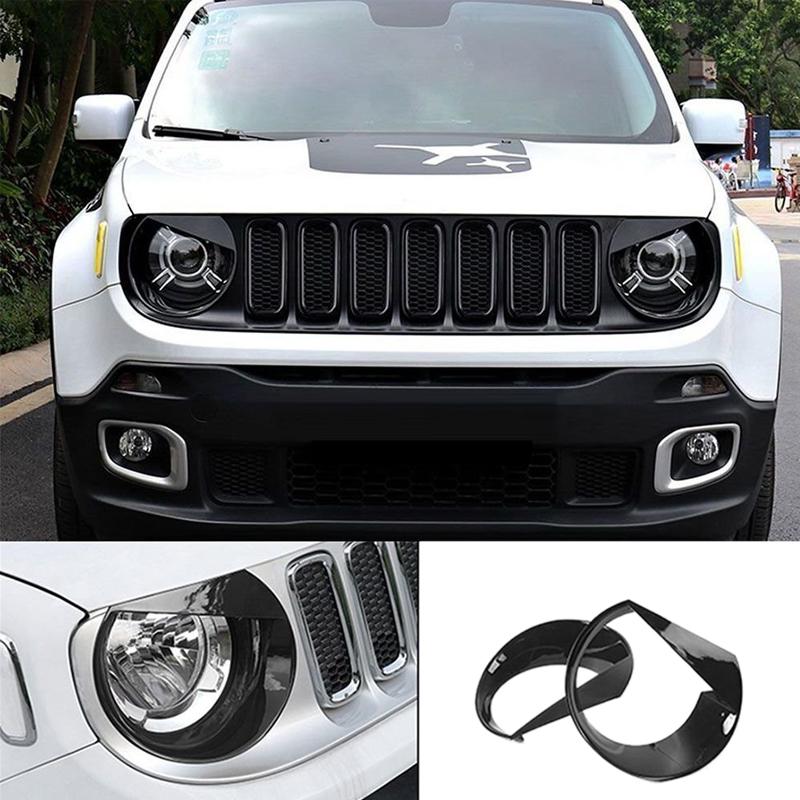 Inserti Griglia Jeep Stile Aggressivo Set Coprifari Angry Bird Per Jeep Renegade 2016-2018 - 13 Pezzi Nero, Inserti Griglia E Fanali, Nastro Adesivo Cover Fari Jeep - 3
