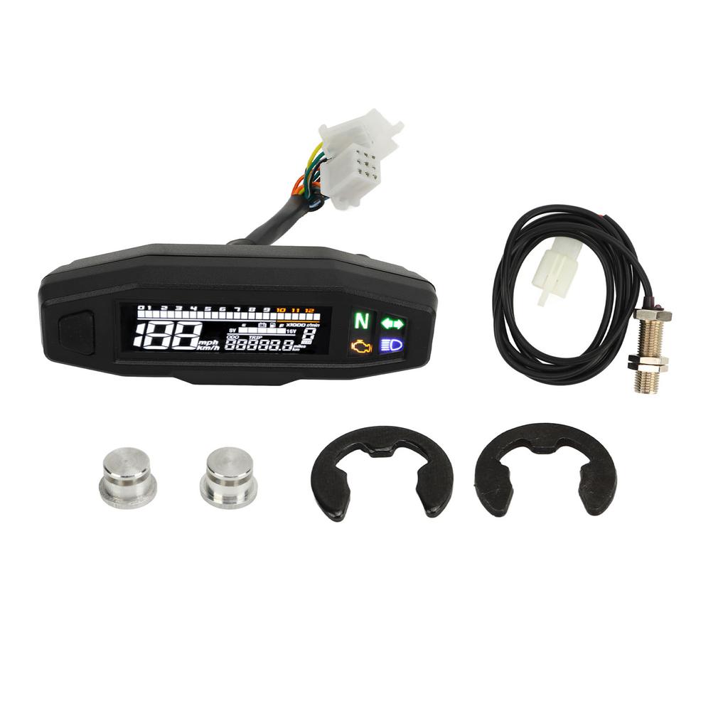 Speedometer Versatile LCD Display High Accuracy 12V LED Fuel Level Gauge Universal for Motorcycle Racing Motorbike
