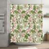 Watercolor Style Bloom Bath Curtain Floral Print Shower Curtain Soft Green Pink White Leaves Waterproof Decorative Home Decor 72
