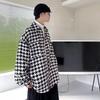 Hong Kong-Style Plaid Men's Jacket - 2024 Spring/Autumn Korean Fashion, Loose Hip-Hop Youth Cardigan.