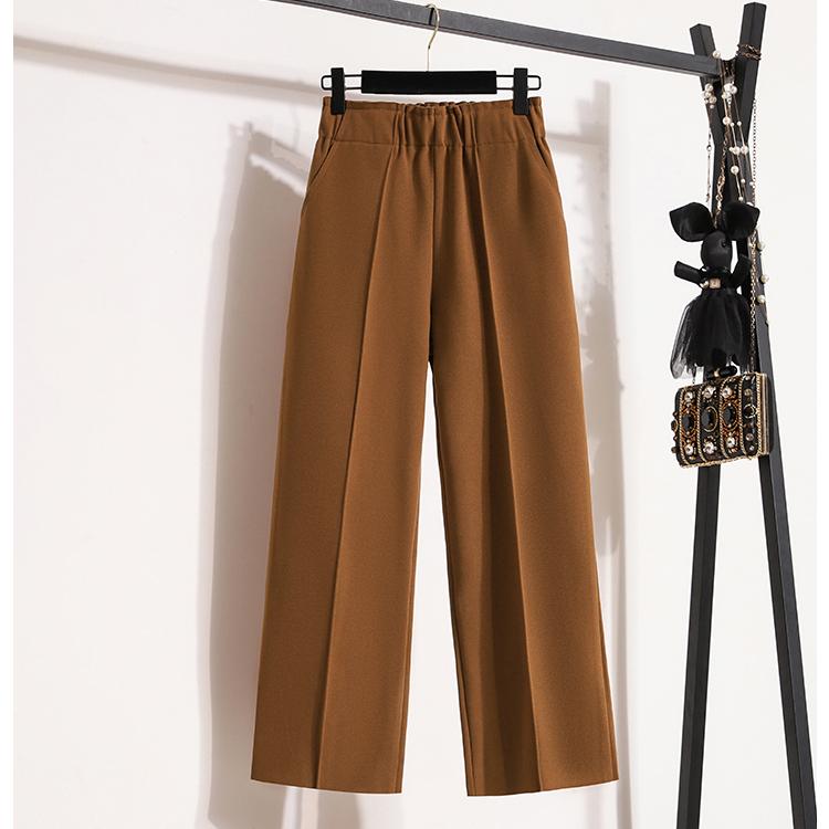 DIMANAF Plus Size Winter Women Long Pants Elastic Waist Loose Casual Wide Leg Pants Thick Cotton Wool Trousers Pants