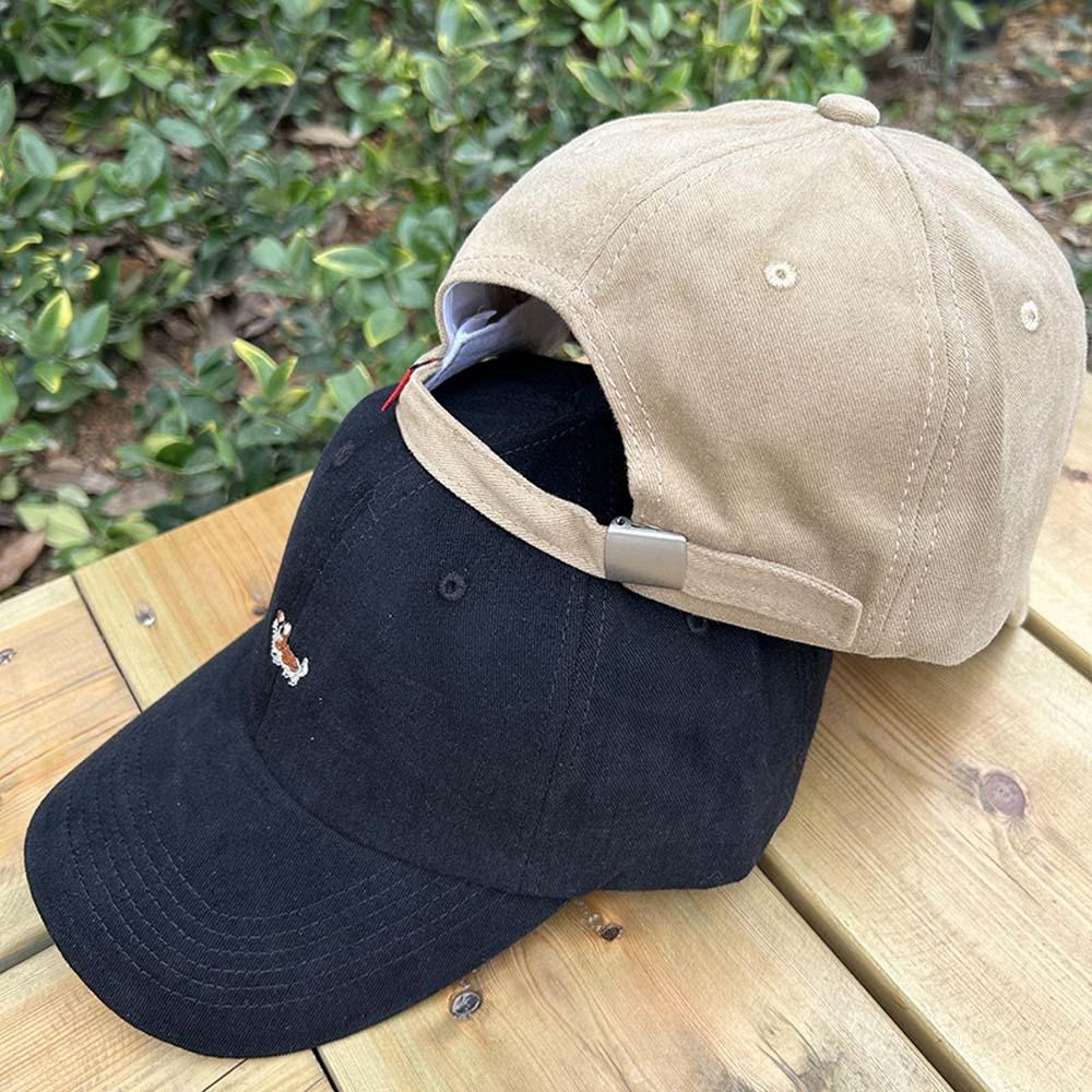 Breathable Women Baseball Hat Dog Embroidered Peaked Cap Trendy Men Sunshade Hat  Sun Visor