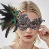 Funny Rhinestone Half-Face Lace Mask Seductive Style Cosplay Masquerade Mask Masquerade Multicolor Feather Mask Rave Celebration