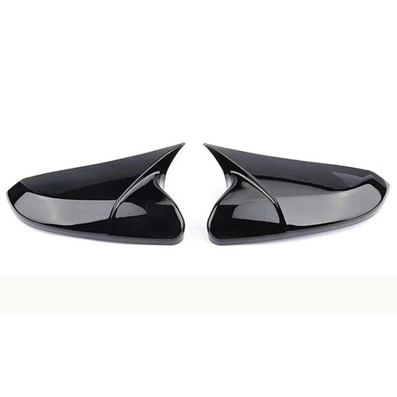 2PCS Horn Style Side Mirror Covers for Honda Civic 10th 2016-2020 ABS Plastic Car Exterior Accessories