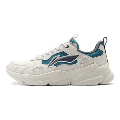 Li Ning Flowing Fire Ammortizzanti Antiscivolo Resistenti all'Usura Scarpe Casual Basse Uomo Scarpe Casual Bianco Blu AGCT387-1