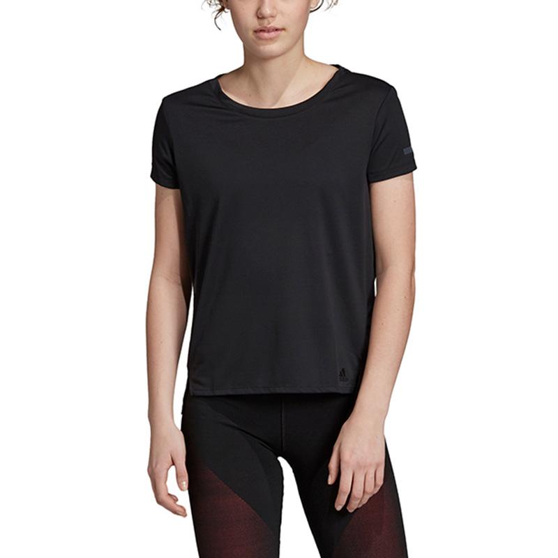 adidas Schnelltrocknendes Sport-Casual Reflektierendes Rundhals Kurzarm T-Shirt Damen Oberteile Schwarz EI6385
