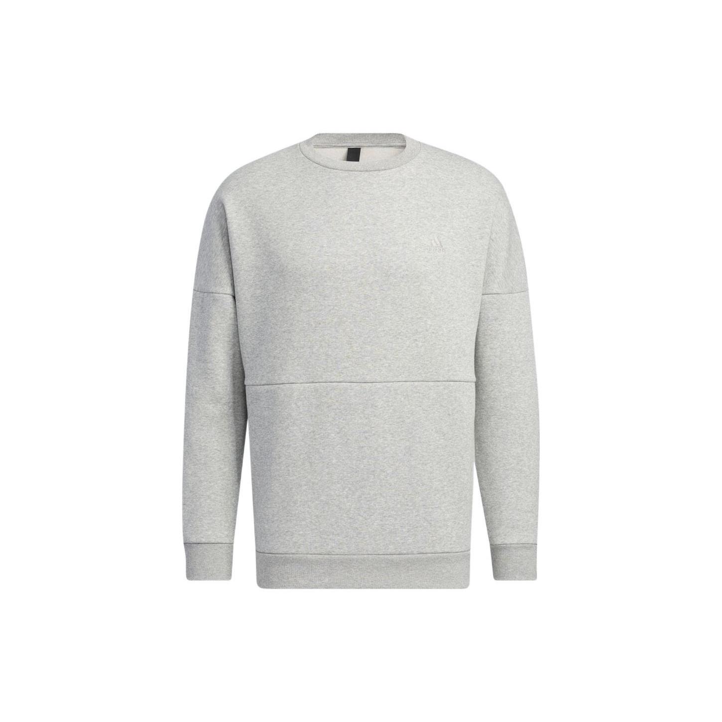 adidas Solid Color Minimalistic Alphabet Printing Round Neck Sports Unisex Gray Men s HM2685 L