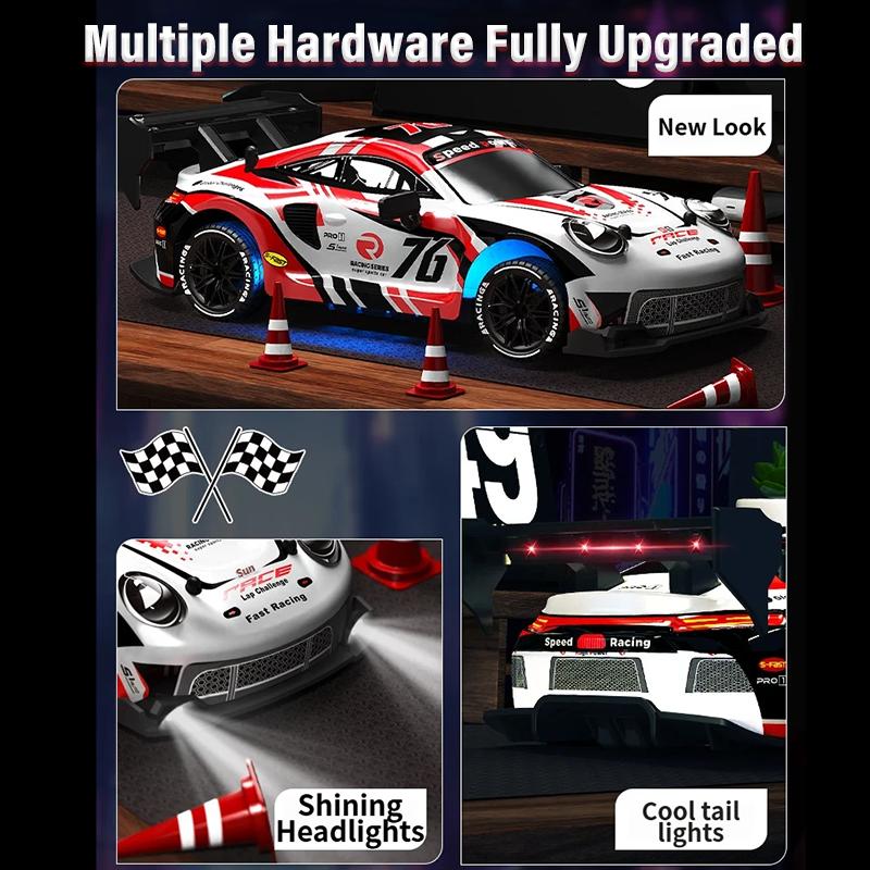 Mini GT Racing RC Car with LED Light 1/24 Scale 4WD 2.4Gh Remote Control High Speed Vehicle RTR JDM Drift Car Toy Adult Kid Gift