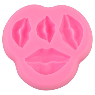 Homemade Cartoon Cake Mold Silicone Molds Lips Shape Baking Tool For Party (Pink)
