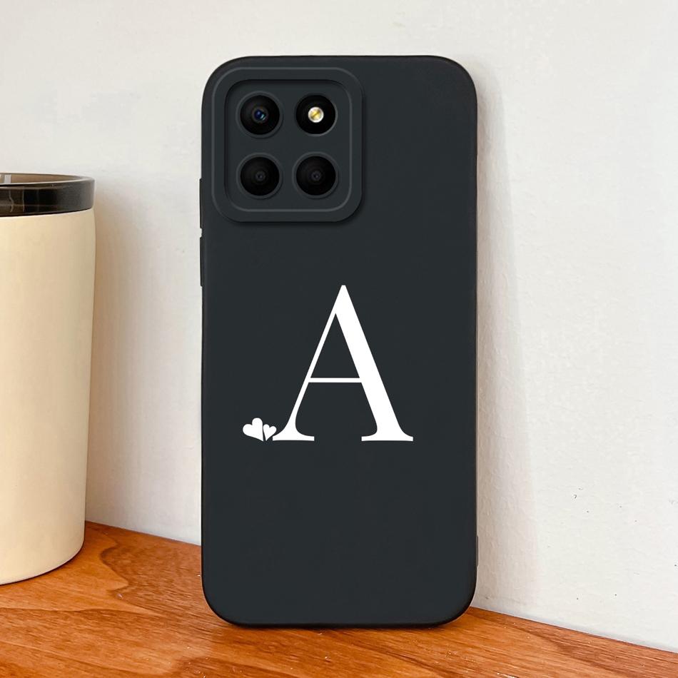 For Honor X8 X8A X8B X8C Case Simple Heart Letters Full Protection Phone Cases For Honor X 8 5G Soft Liquid Silicone Back Covers