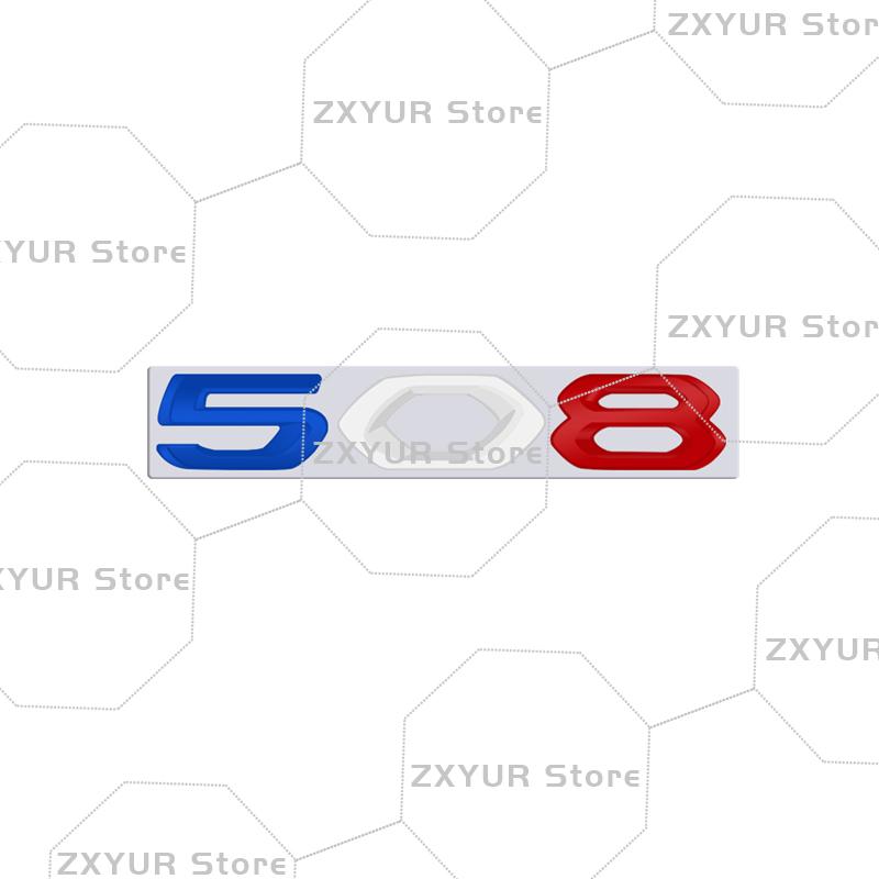 Metal For w333 2008 3008 4008 5008 208 308 408 508 Tricolor Emblem Car Sticker Letter Badge Decal Body Rear End Trunk Decor 333w
