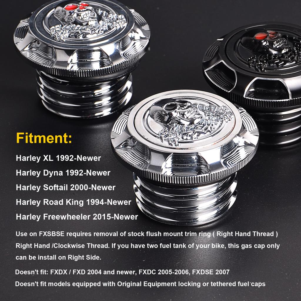 3D CNC Aluminum Motorcycle Tank Cover Fuel Gas Decorative Oil Cap for Harley Sportster XL 1200 883 X48 Dyna Touring Road King