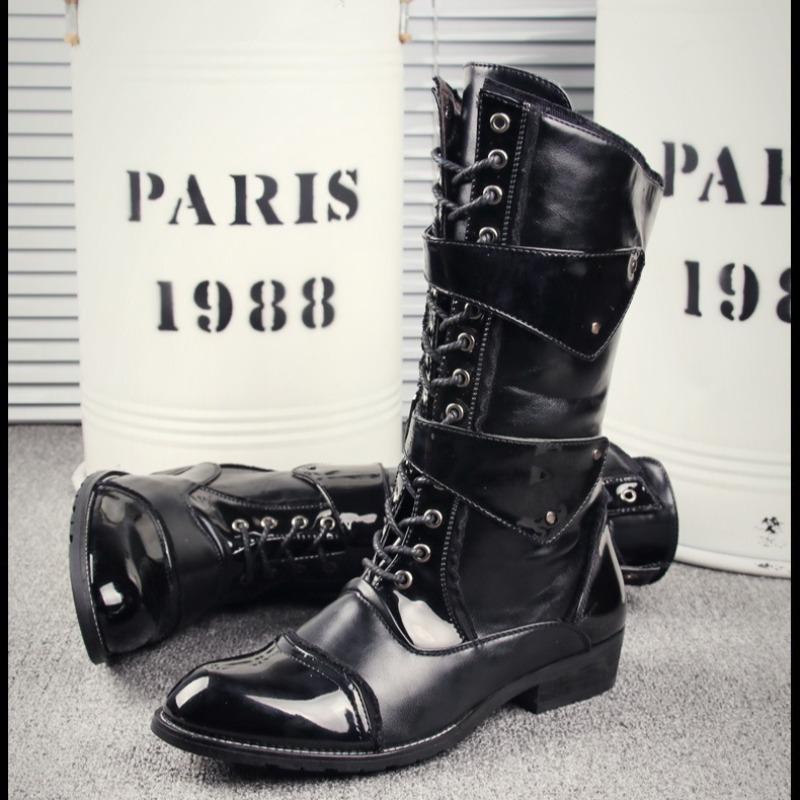 2025 New British Style Men's Long Leather Boots British High-end Men Boots New Designer Men's Motorcycle Boot Boots Botas Hombre