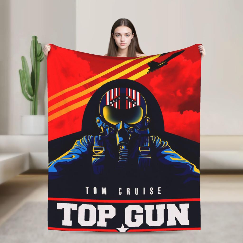 Top Gun Sign Tom Cruise Fighter  Flannel Blanket  Warm Soft Throw Blanket for Couch Bed Travel Pattern Bedspread Sofa Bed Cover
