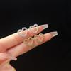 Sweet Personality Irregular Pleated Hollowed-out Heart-shaped Piercing Stud Earrings for Women Korean Fashion Jewelry Accessory