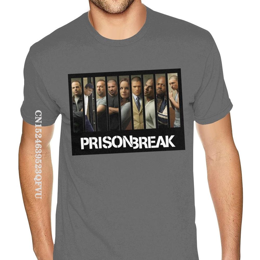 Port Prison Break Tshirt Cotton Men's Plus Size Black Tees Shirt Unique Tops T Shirt for Men Cotton Top T-shirts Custom Family