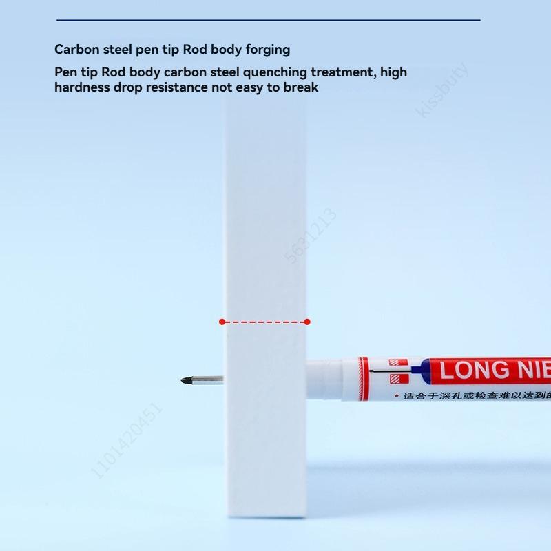 4Pcs/Set 20mm Deep Hole Long Nib Head Markers For Metal Perforating Pen Waterproof Bathroom Woodworking Decoration Multi-Purpose