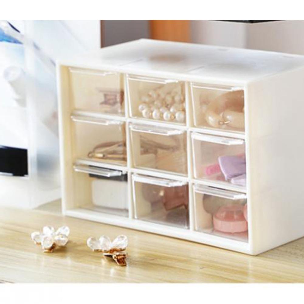 White Desktop Organizers Nine Square Grid Storage Case Desk Organization Box  Office Use