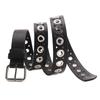 Stylish Hollow Cut-Out Belt Women Men Punk Hip Hop Adjustable Waistband With Rivet Detail
