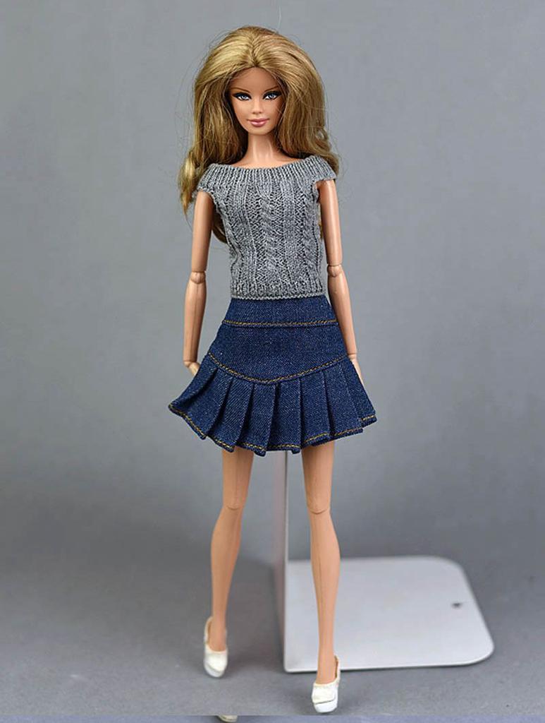 Ren Manuel Strikket Håndlaget Genser For Barbie Dukke Leker For Barn For Barbie Prinsesse Dukke Klær 1/6 Dukketilbehør