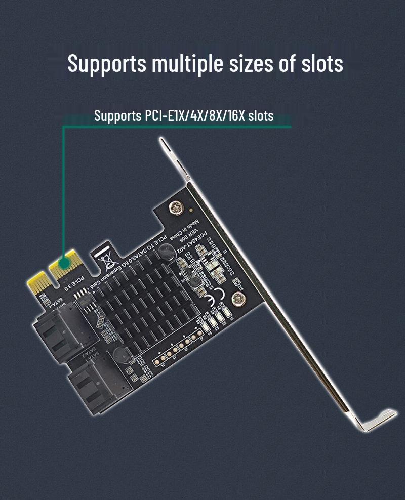 PCI-E GEN3 to 4-Port SATA 3.0 Expansion Card 6G, IPFS Hard Drive Adapter with ASMedia ASM1064 Controller.