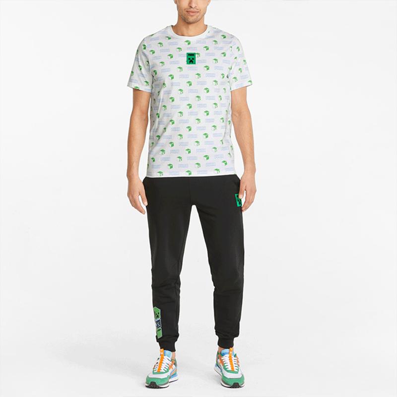 Puma X Minecraft AOP Tee White Men Streetwear 534375-02