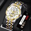 Men's Luminous Waterproof Quartz Wristwatch with Steel Band