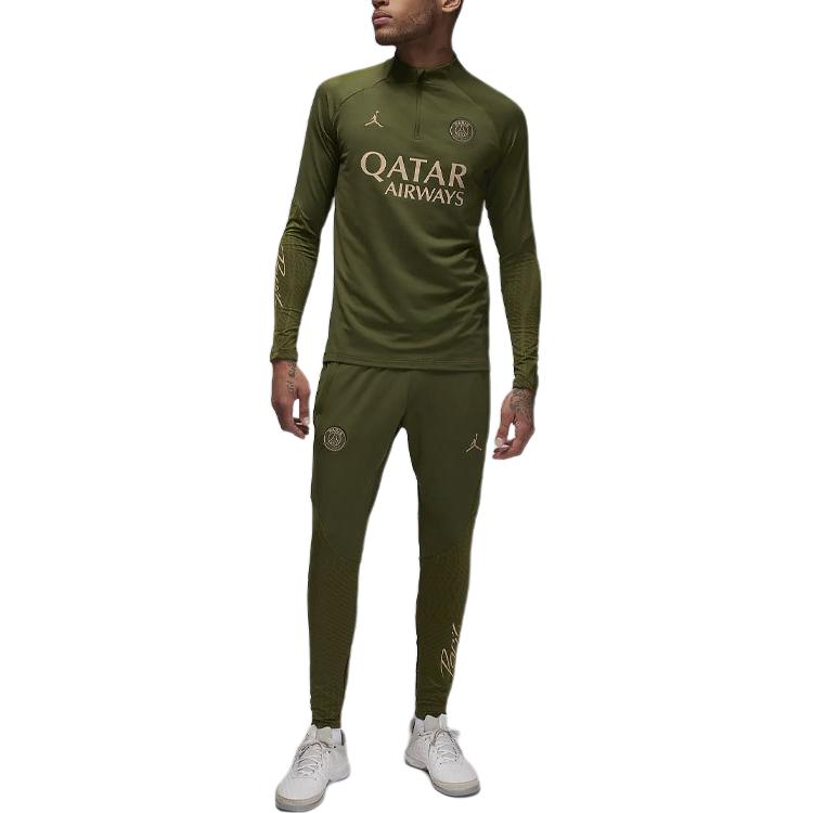 Jordan Pantaloni da jogging da calcio Paris Saint-Germain Strike Fourth con logo ricamato da uomo Fondi Verde oliva FD7105-326