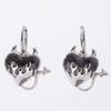 Gothic Personality Silver Color Stainless Steel Red Drip Glaze Heart-shaped Flame Arrow Tail Dangle Earrings for Women Jewelry