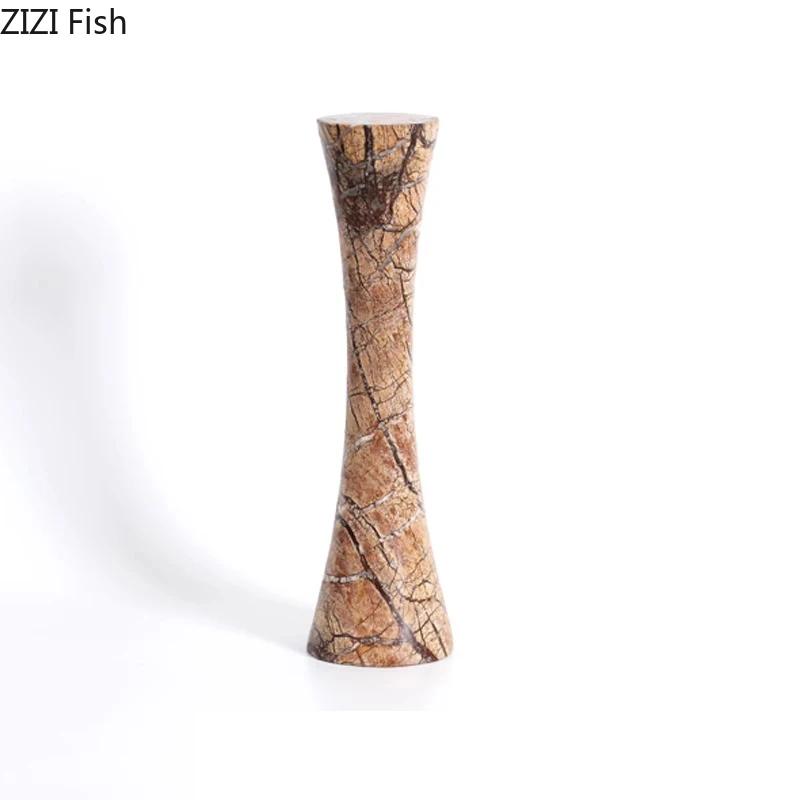 Natural Marble Candle Holder Romantic Dining Table Candlestick Desk Decoration Ornaments Wax Melt Burner Marble Candle Holders