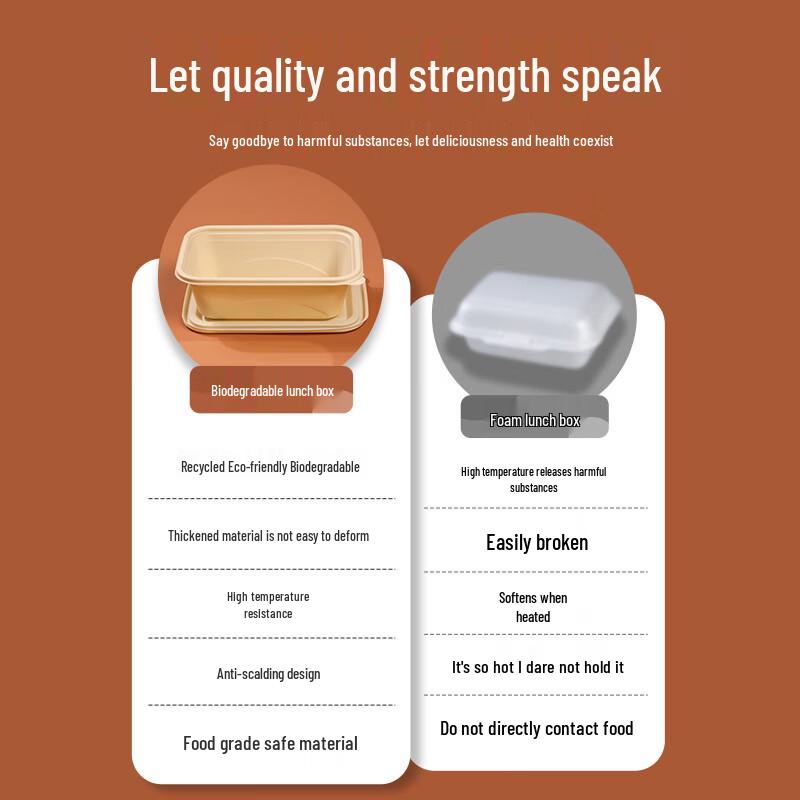 Corn Starch Based Disposable Food Containers with Lids