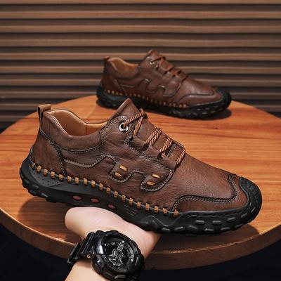 Męskie buty codzienne z niską cholewką, buty skórzane, sneakersy outdoorowe