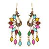 Theme Animal Alloy Earrings With Colorful Resin Stones For Fashion Ladies
