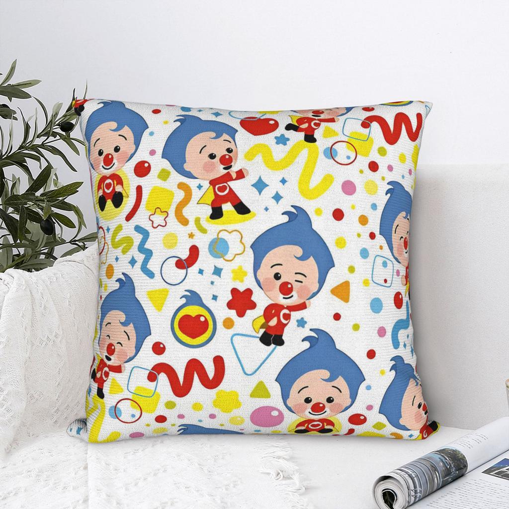Payaso P-Plims Cartoon Music Square Pillow Covers Polyester Bed Car Cushion Cover Cool Home Decoration Pillowcase 40*40
