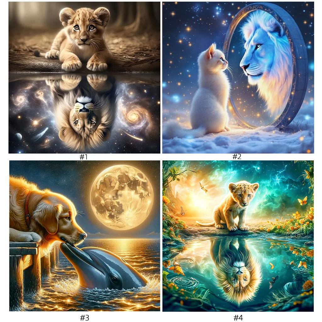 Animal DIY No Frame Acrylic Paint-By-Number Kit 40*40cm Acrylic Paint By Numbers Kit On Canvas for Adults Gifts Home Decor