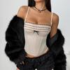 European and American style women's clothing lace bow sling strap slim design sweet and spicy fish bone bra niche vest women