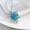 Frozen Snowflake Necklace Children's Gem Jewelry Princess Elsa Crystal Pendant Silver Jewelry Girl